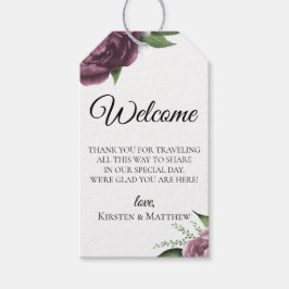 Mauve Peony Wedding Welcome Bag Geschenkanhänger