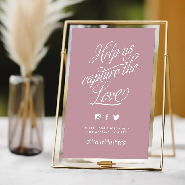 Mauve Personalisiert Wedding Hashtag Sign (Von Creator hochgeladen)