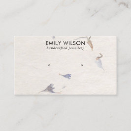 MAUVE PETAL HANDMADE PAPIER STUD EARRING DISPLAY VISITENKARTE