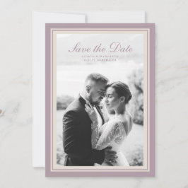 Mauve Photo Wedding Save the Date Card Einladung