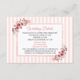 Mauve Pink-Blume - Detailkarte für Hochzeiten Begleitkarte