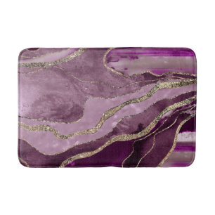 Mauve Pink Marble Agate Gold Glitzer Glam #1 Badematte