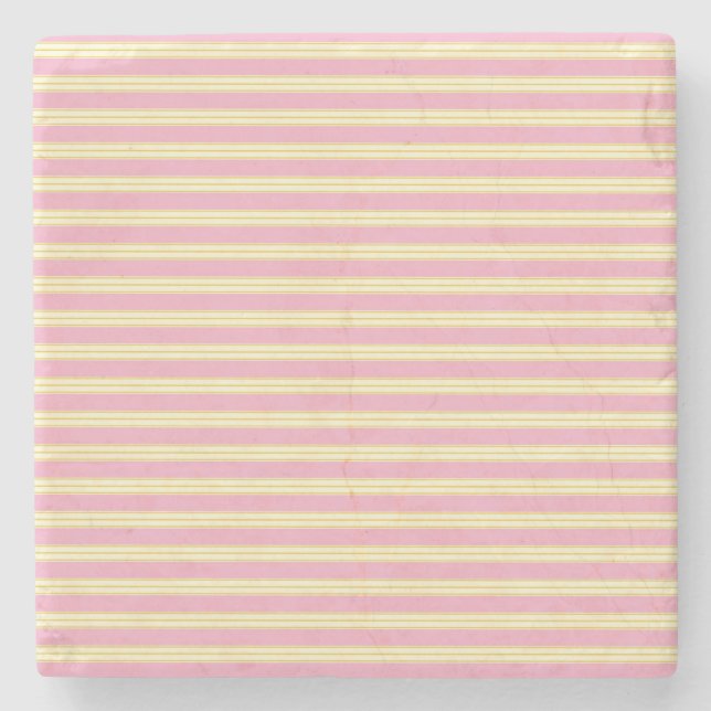 Mauve Pink und Ecru, Stripes Square Untersetzer (Vorderseite)