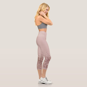 Mauve Pink Yoga Pants Hochwaisted Capris
