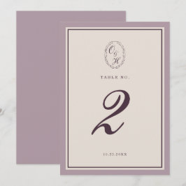 Mauve Plum Wedding Table Number Einladung