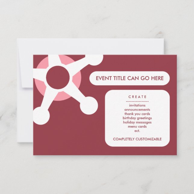 Mauve Retrojax Einladung (Vorderseite)