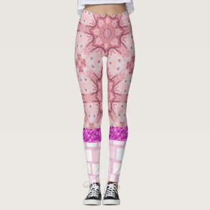 Mauve Rosa Ziegel Leggings Floral
