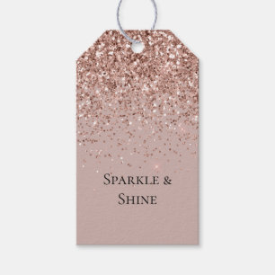 Mauve Rose Gold Glitzer Sparkle Geschenkanhänger