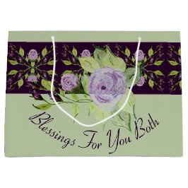 Mauve-Rose mit Grün Große Geschenktüte