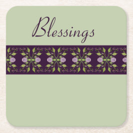 Mauve-Rose mit Lila Rechteckiger Pappuntersetzer