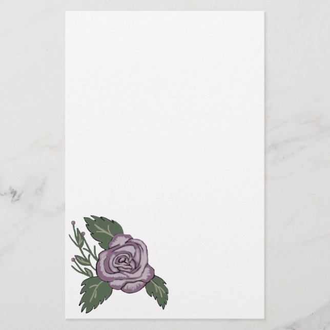 Mauve Rose Stationery Briefpapier (Vorderseite)