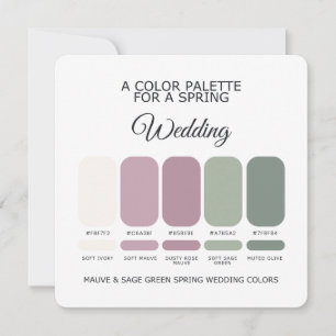 Mauve Salbei Grün Frühjahrs-Hochzeitspalette 2026 Einladung