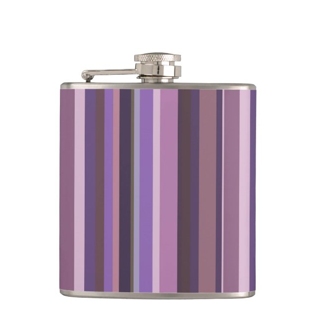 Mauve senkrechte Streifen Flachmann (Vorderseite)