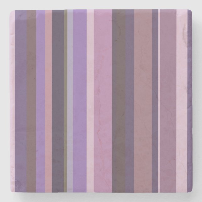 Mauve senkrechte Streifen Steinuntersetzer (Vorderseite)