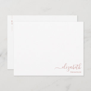 Mauve Simple der Minimalistischen Monogram-Rose Mitteilungskarte