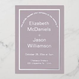 Mauve Simple Minimalistisch Wedding Einladung