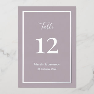 Mauve Simple Minimalistisch Wedding Tischnummern