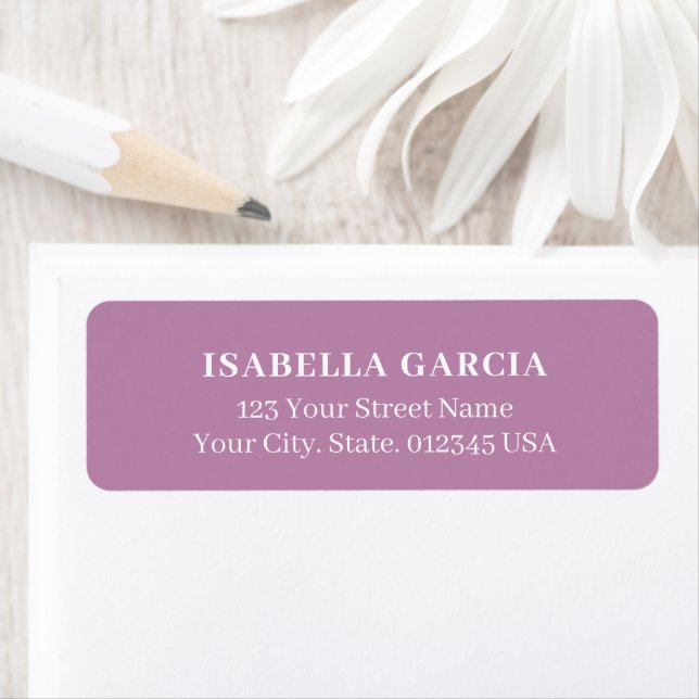 Mauve Simple Modern Address Label (Insitu)