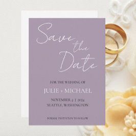 Mauve Simple Style Wedding Save The Date
