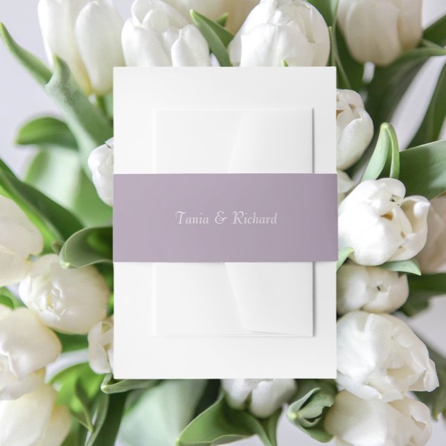 Mauve Simple Stylized Name Wedding Einladungsbanderole (In Situ Wedding)