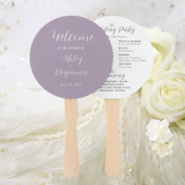 Mauve Simple Wedding Zeremony Program Fächer