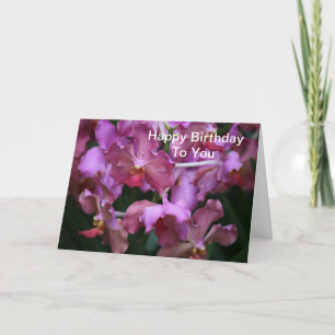 Mauve Singapore Orchid Birthday Card Karte