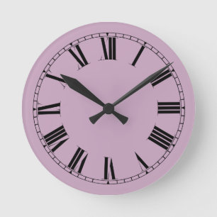 Mauve Solid Color Runde Wanduhr