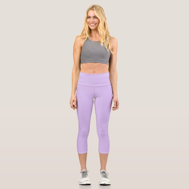 Mauve Solid Schlicht Color Capri Leggings (Vorderseite)