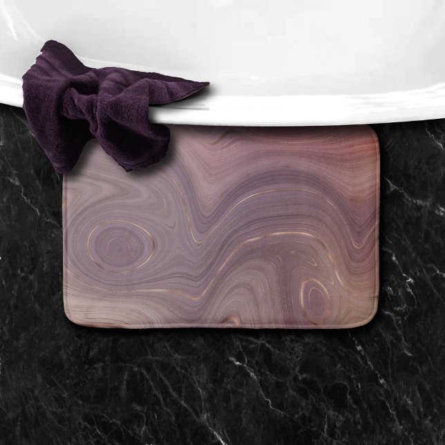 Mauve Strata | Dusty Pink und Rose Gold Agate Badematte (Von Creator hochgeladen)