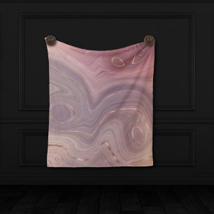 Mauve Strata Dusty Pink und Rose Gold Agate Fleecedecke