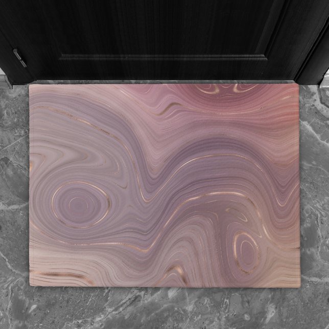 Mauve Strata | Dusty Pink und Rose Gold Agate Fußmatte (Von Creator hochgeladen)