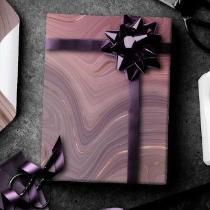 Mauve Strata   Dusty Pink und Rose Gold Agate Geschenkpapier
