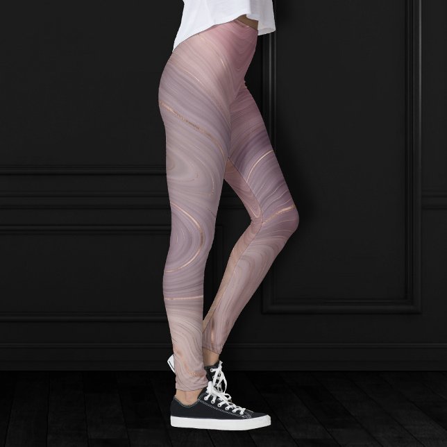 Mauve Strata | Dusty Pink und Rose Gold Agate Leggings (Von Creator hochgeladen)