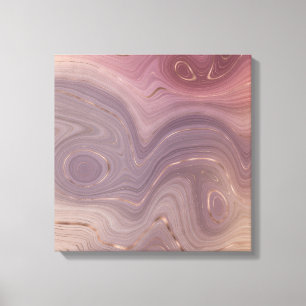 Mauve Strata   Dusty Pink und Rose Gold Agate Leinwanddruck