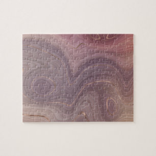 Mauve Strata   Dusty Pink und Rose Gold Agate Puzzle