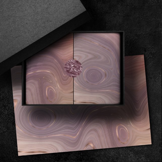 Mauve Strata | Dusty Pink und Rose Gold Agate Seidenpapier (Von Creator hochgeladen)