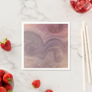 Mauve Strata Dusty Pink und Rose Gold Agate Serviette