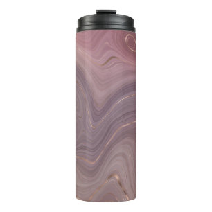 Mauve Strata Dusty Pink und Rose Gold Agate Thermosbecher
