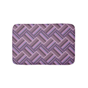 Mauve Streifen diagonales Webmuster Badematte