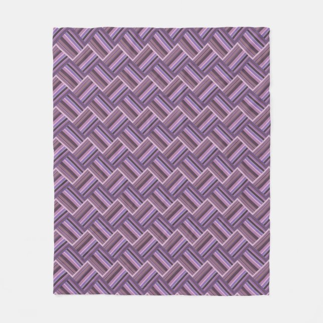 Mauve Streifen diagonales Webmuster Fleecedecke (Vorderseite)