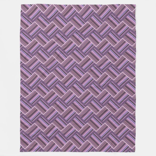 Mauve Streifen diagonales Webmuster Fleecedecke (Vorderseite)
