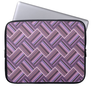 Mauve Streifen diagonales Webmuster Laptopschutzhülle