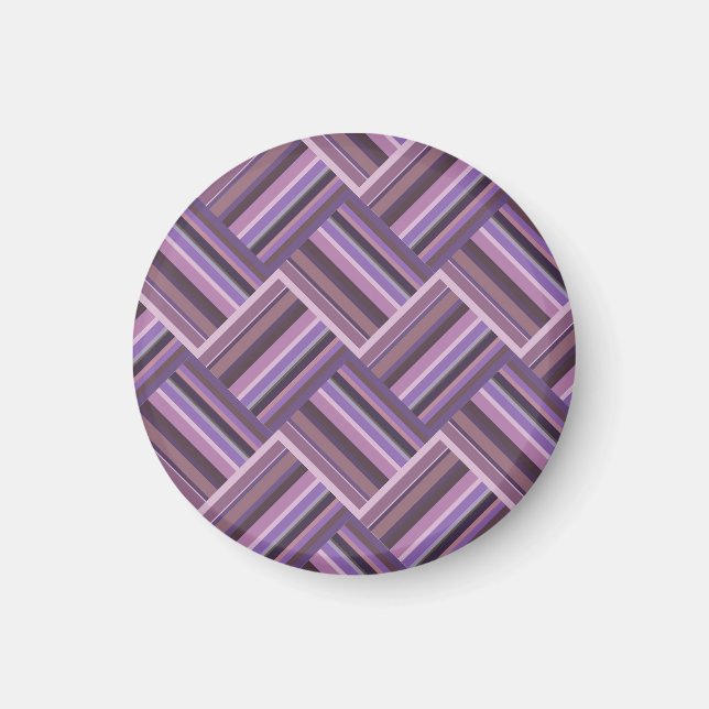 Mauve Streifen diagonales Webmuster Magnet (Vorne)