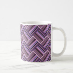 Mauve Streifen diagonales Webmuster Tasse