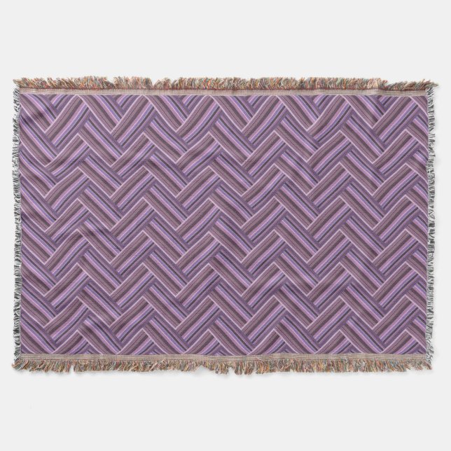 Mauve Streifen-Doppelwebermuster Decke (Vorderseite)
