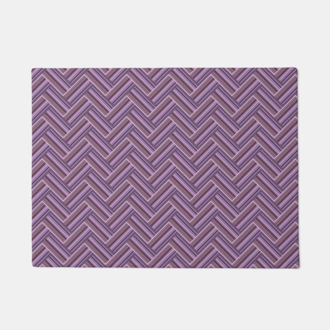 Mauve Streifen-Doppelwebermuster Fußmatte (Vorderseite)