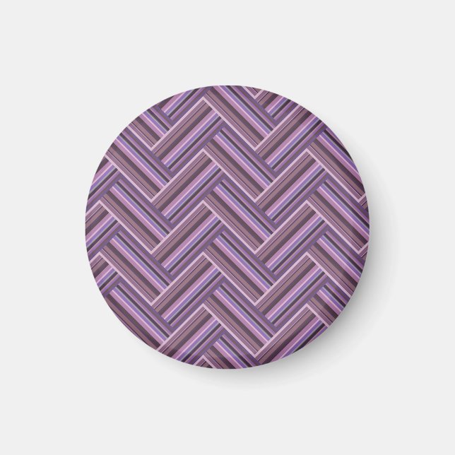 Mauve Streifen-Doppelwebermuster Magnet (Vorne)