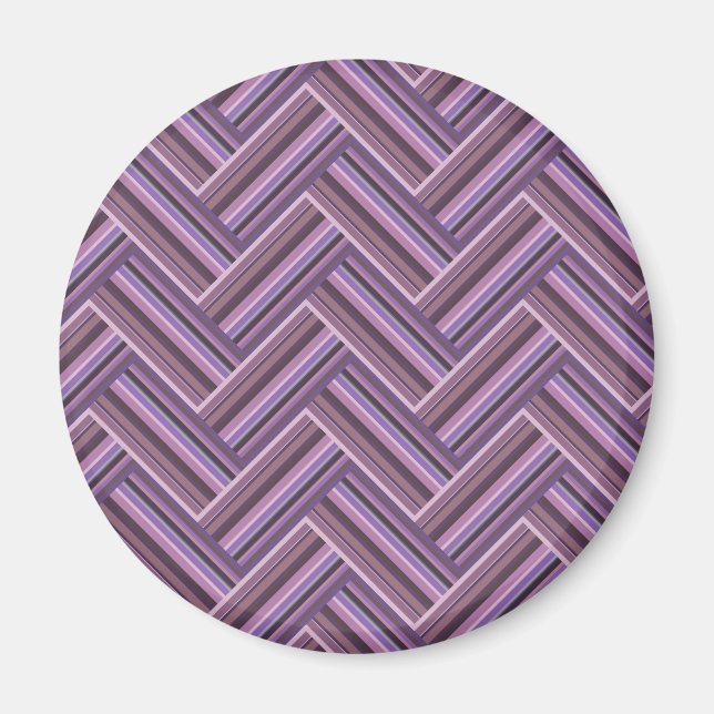 Mauve Streifen-Doppelwebermuster Magnet (Vorne)