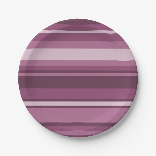 Mauve Streifen Pappteller (Vorderseite)
