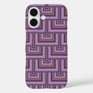 Mauve Streifen quadratische Skala Muster iPhone 16 Hülle